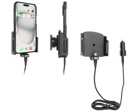 Apple iPhone 15 Plus / 15 Pro Max, Active adjustable holder with 12V USB SIG plug 70-83mm, Image 2