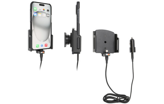 Apple iPhone 15 Plus / 15 Pro Max, Active adjustable holder with 12V USB SIG plug 70-83mm, Image 2