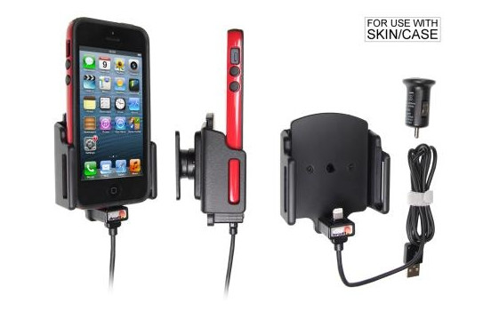 Apple iPhone 5 / 5S / SE Active adjustable holder with 12V USB plug