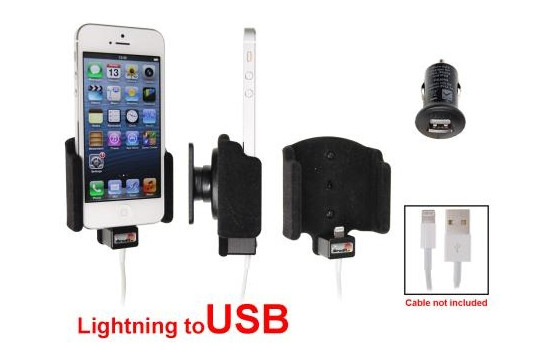Apple iPhone 5 / SE Passive holder. Original lightning cable with Belkin USB 12/24V plug