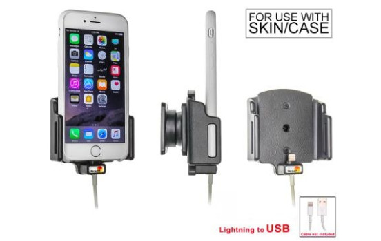 Apple iPhone 6 Passive adjustable holder. Original Apple lightning to USB cable / slim (with skin)