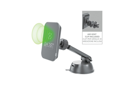 Celly Magnetic Holder Ghost + Wireless Charger