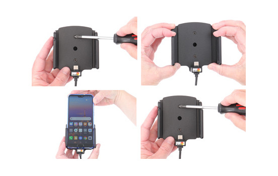 Universal adjustable holder USB-C with fixed power supply width: 70-83 mm thickness: 2-10 mm, Image 4