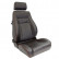 'Retro' sports seat - Black artificial leather + red stitching - Double-sided adjustable backrest