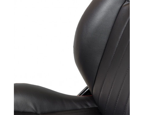 'Retro' sports seat - Black artificial leather + red stitching - Double-sided adjustable backrest, Image 7