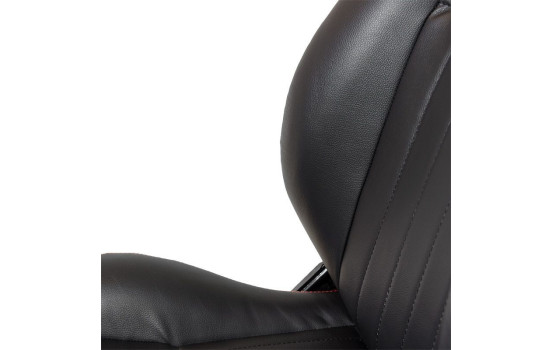 'Retro' sports seat - Black artificial leather + red stitching - Double-sided adjustable backrest, Image 7