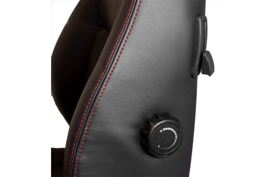 'Retro' sports seat - Black artificial leather + red stitching - Double-sided adjustable backrest, Image 8