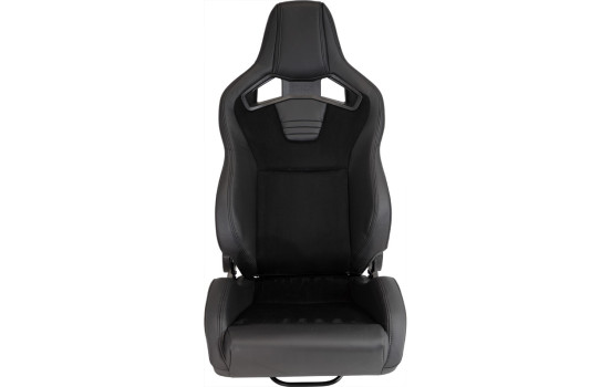AutoStyle Sports Seat 'NK Premium' - Black Suede + Black Artificial Leather - Double-sided adjustable polyester, Image 3
