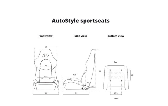 AutoStyle Sports Seat 'NK Premium' - Black Suede + Black Artificial Leather - Double-sided adjustable polyester, Image 10