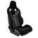 NK Premium Sports Seat - Black Suede + Gray Mesh Fabric - Double-sided Adjustable Backrest