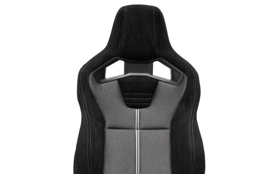 NK Premium Sports Seat - Black Suede + Gray Mesh Fabric - Double-sided Adjustable Backrest, Image 8