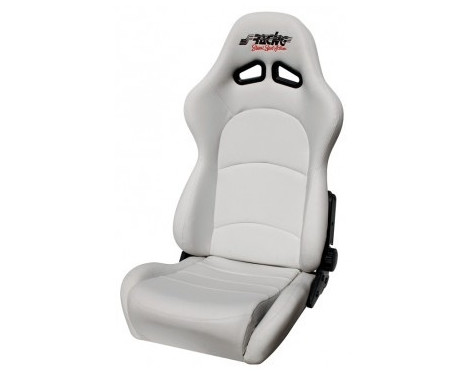 Simoni Racing Sport Seat Tazio - White Eco-Leather - File régable (recto-verso) - Incl. Slides