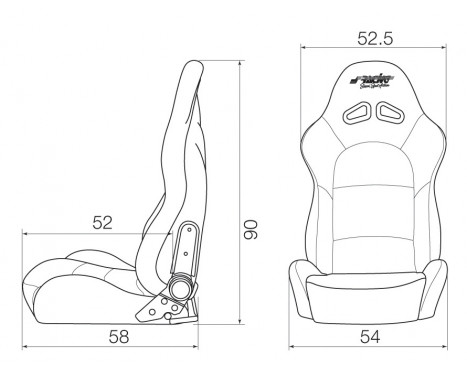 Simoni Racing Sport Seat Tazio - White Eco-Leather - File régable (recto-verso) - Incl. Slides, Image 2