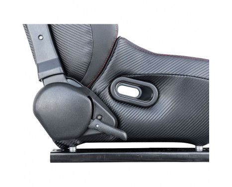 Simoni Racing Sports seat Emerson - Black Eco-Leather - Left side adjustable - incl. Slides, Image 3