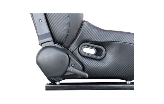 Simoni Racing Sports seat Emerson - Black Eco-Leather - Left side adjustable - incl. Slides, Image 3