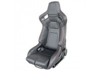 Simoni Racing Sports seat Emerson - Black Eco-Leather - Left side adjustable - incl. Slides