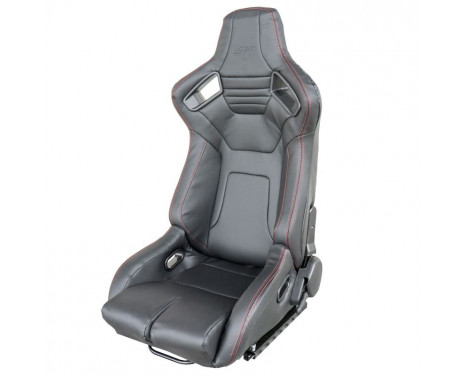 Simoni Racing Sports seat Emerson - Black Eco-Leather - Left side adjustable - incl. Slides