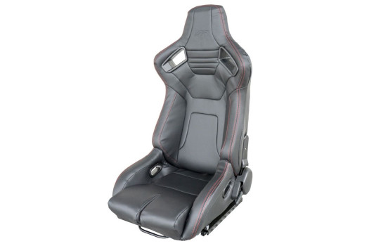 Simoni Racing Sports seat Emerson - Black Eco-Leather - Left side adjustable - incl. Slides