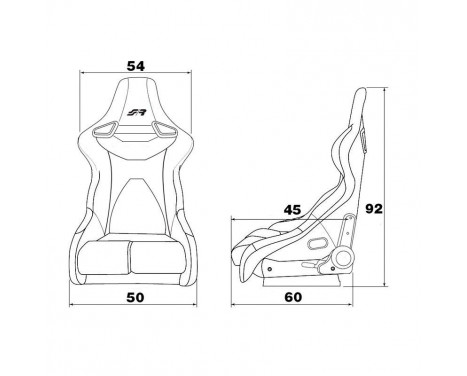 Simoni Racing Sports seat Emerson - Black Eco-Leather - Left side adjustable - incl. Slides, Image 5