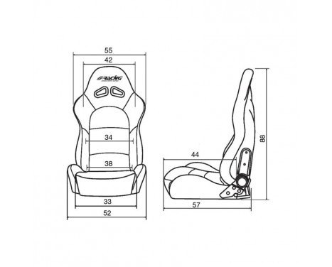 Simoni Racing sports seat Max black fabric, double-sided adjustable, Image 3