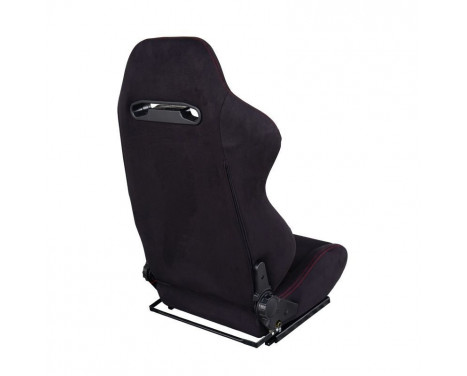 Simoni Racing sports seat Miky black fabric + red seams (adjustable left and right) included, Image 2