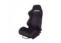 Simoni Racing sports seat Miky black fabric + red seams (adjustable left and right) included