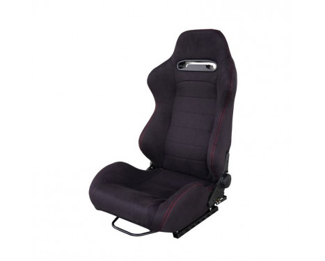 Simoni Racing sports seat Miky black fabric + red seams (adjustable left and right) included
