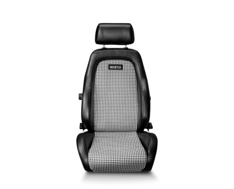 Sparco Sports Seat GT - Black Leatherette + Black/White 'Retro' Microfiber - Adjustable, Image 3
