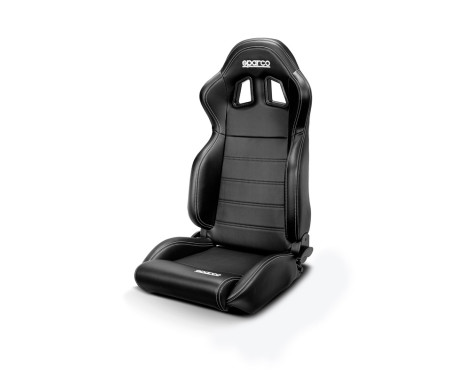 Sparco Sports seat R100 MY22 Black Artificial leather + White stitching (Adjustable)
