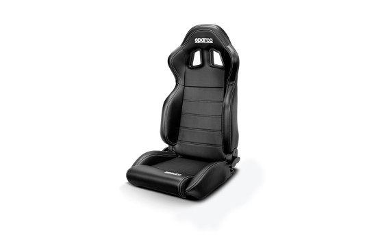 Sparco Sports seat R100 MY22 Black Artificial leather + White stitching (Adjustable)