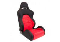 Sport seat 'Eco Soft' - Black / Red - Double-sided adjustable back - Incl. Slides