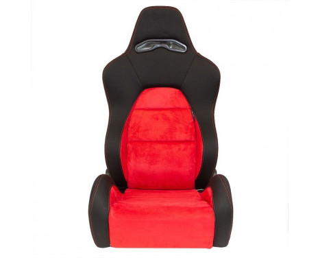 Sport seat 'Eco Soft' - Black / Red - Double-sided adjustable back - Incl. Slides, Image 3