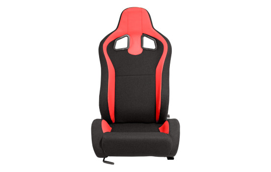 Sports chair 'MR' - Black artificial leather + Red Pine textile - Double-sided adjustable backrest, Image 3