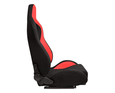 Sports chair 'MR' - Black artificial leather + Red Pine textile - Double-sided adjustable backrest, Image 4