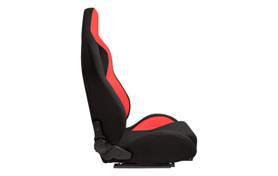 Sports chair 'MR' - Black artificial leather + Red Pine textile - Double-sided adjustable backrest, Image 4