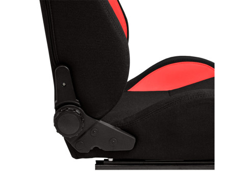 Sports chair 'MR' - Black artificial leather + Red Pine textile - Double-sided adjustable backrest, Image 5