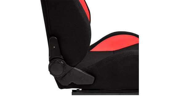 Sports chair 'MR' - Black artificial leather + Red Pine textile - Double-sided adjustable backrest, Image 5