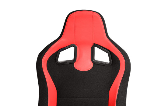 Sports chair 'MR' - Black artificial leather + Red Pine textile - Double-sided adjustable backrest, Image 6