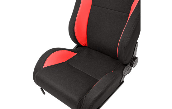 Sports chair 'MR' - Black artificial leather + Red Pine textile - Double-sided adjustable backrest, Image 7