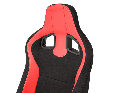 Sports chair 'MR' - Black artificial leather + Red Pine textile - Double-sided adjustable backrest, Image 8