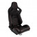 Sports seat 'AK' - Black artificial leather + red stitching/piping - Double-sided adjustable backrest