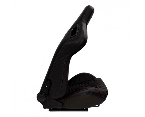 Sports seat 'AK' - Black artificial leather + red stitching/piping - Double-sided adjustable backrest, Image 6