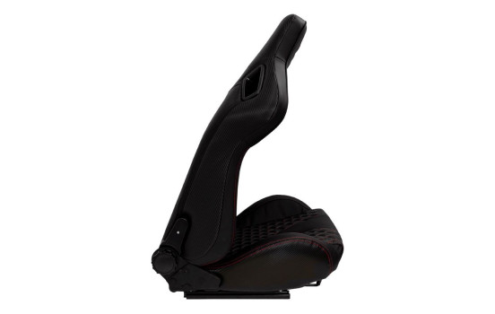 Sports seat 'AK' - Black artificial leather + red stitching/piping - Double-sided adjustable backrest, Image 6
