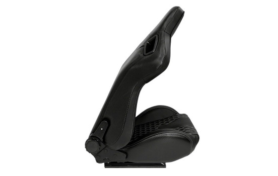 Sports seat 'AK' - Black Artificial leather + Silver stitching / piping - Adjustable on both sides, Image 6