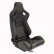 Sports seat 'AK' - Black Artificial leather + Yellow stitching / piping