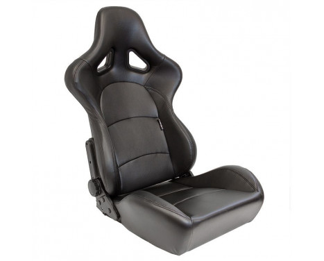 Sports seat 'BS2' - Black Artificial leather - Double-sided adjustable polyester backrest