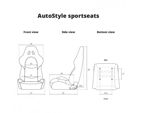 Sports seat 'BS2' - Black - Double-sided adjustable polyester backrest, Image 9