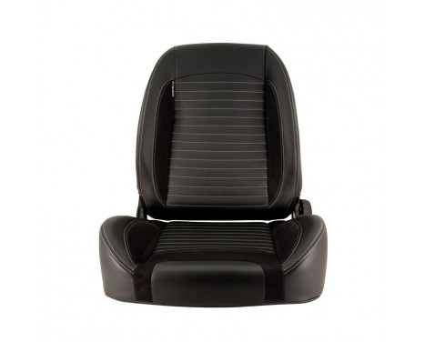 Sports seat 'Classic II' - Black Artificial leather + Suede + Gray stitching - Left side adjustable backrest, Image 2