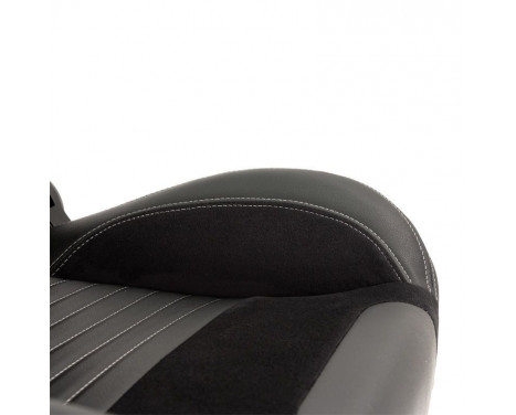 Sports seat 'Classic II' - Black Artificial leather + Suede + Gray stitching - Left side adjustable backrest, Image 6