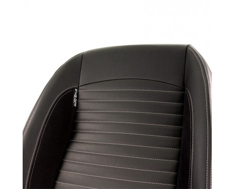 Sports seat 'Classic II' - Black Artificial leather + Suede + Gray stitching - Left side adjustable backrest, Image 8